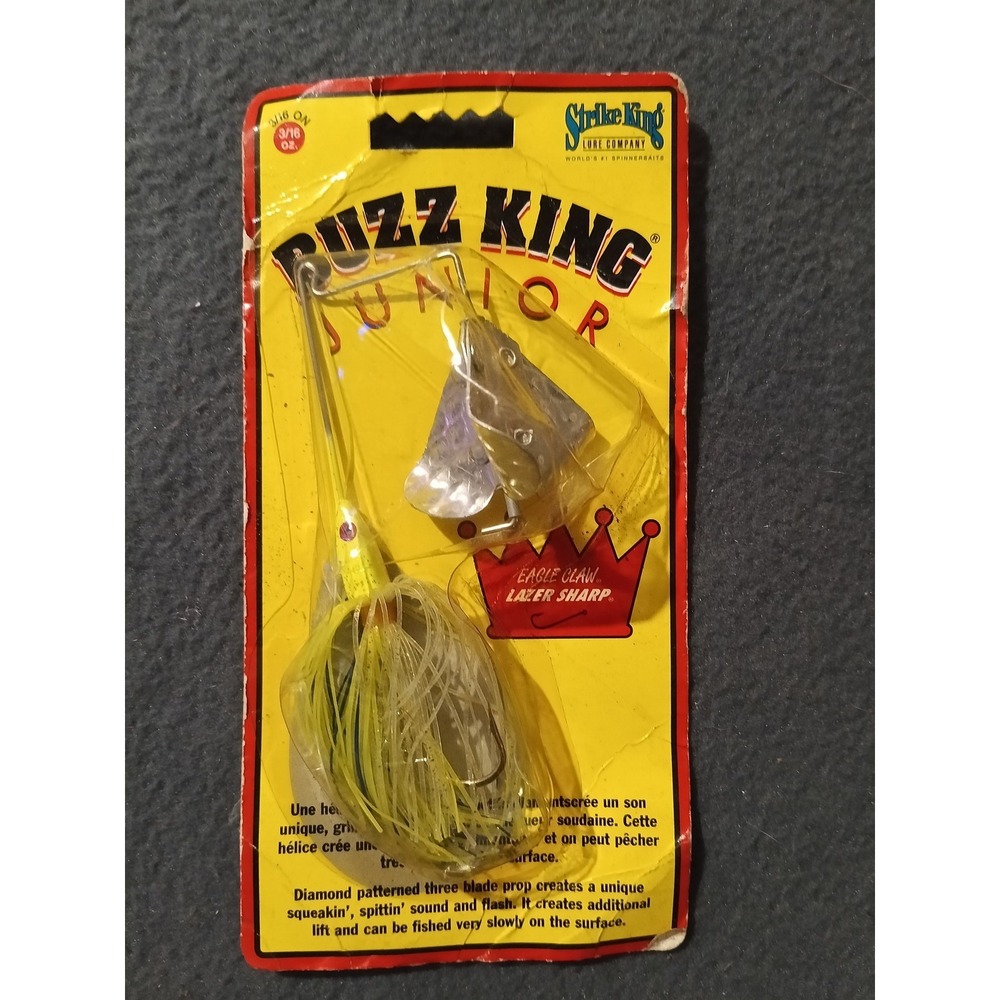 Strike King Buzz King Junior Buzzbait 3/16 oz Yellow Chartreuse Silver Blade